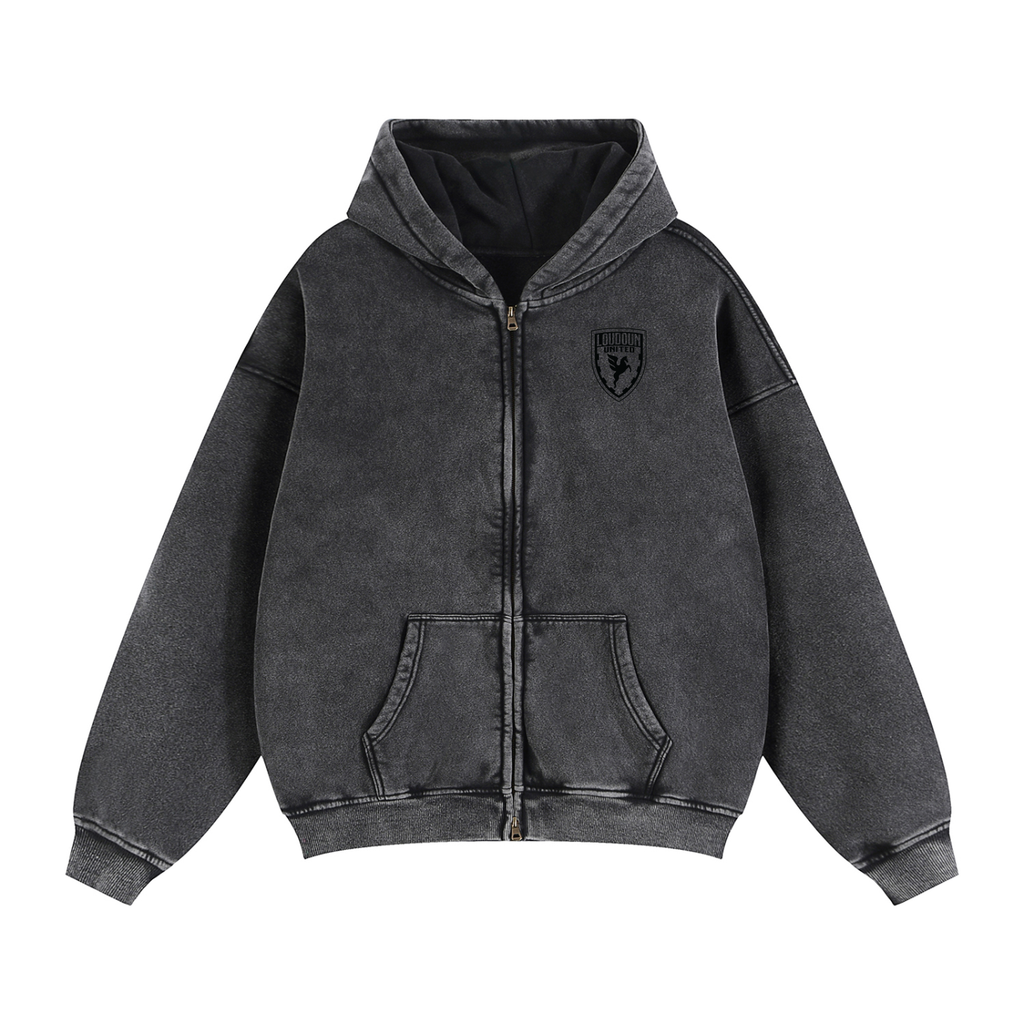 Zip-Through Boxy Fleece Hoodie