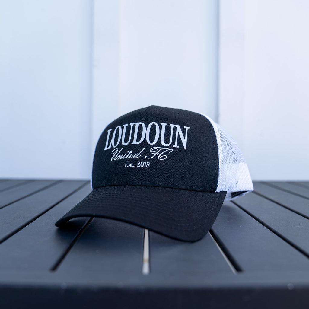 Loudoun United Black & White Trucker Cap