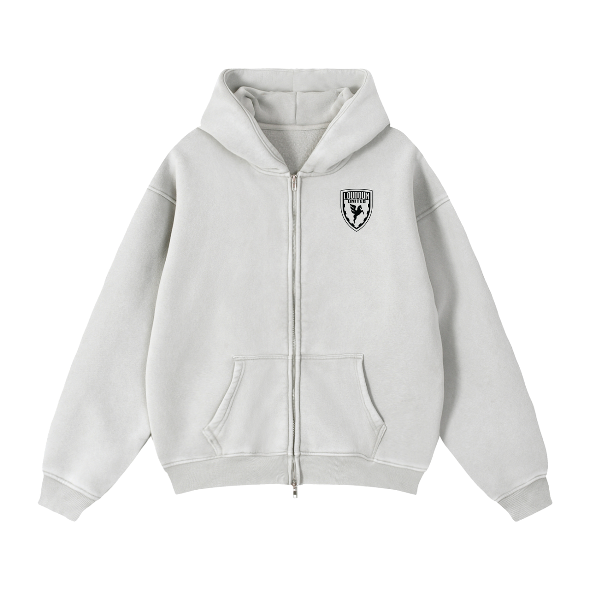Zip-Through Boxy Fleece Hoodie