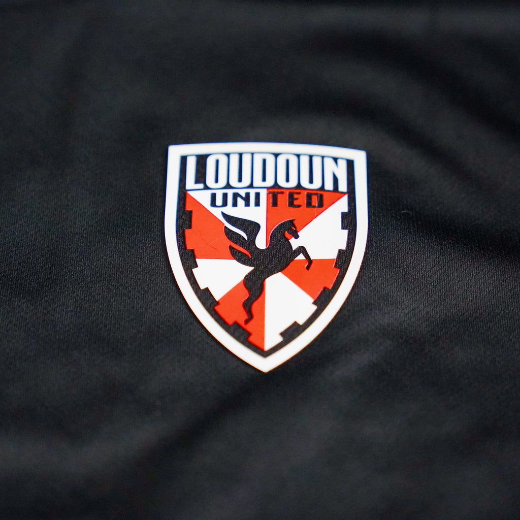 Logo of Loudoun United on a black background