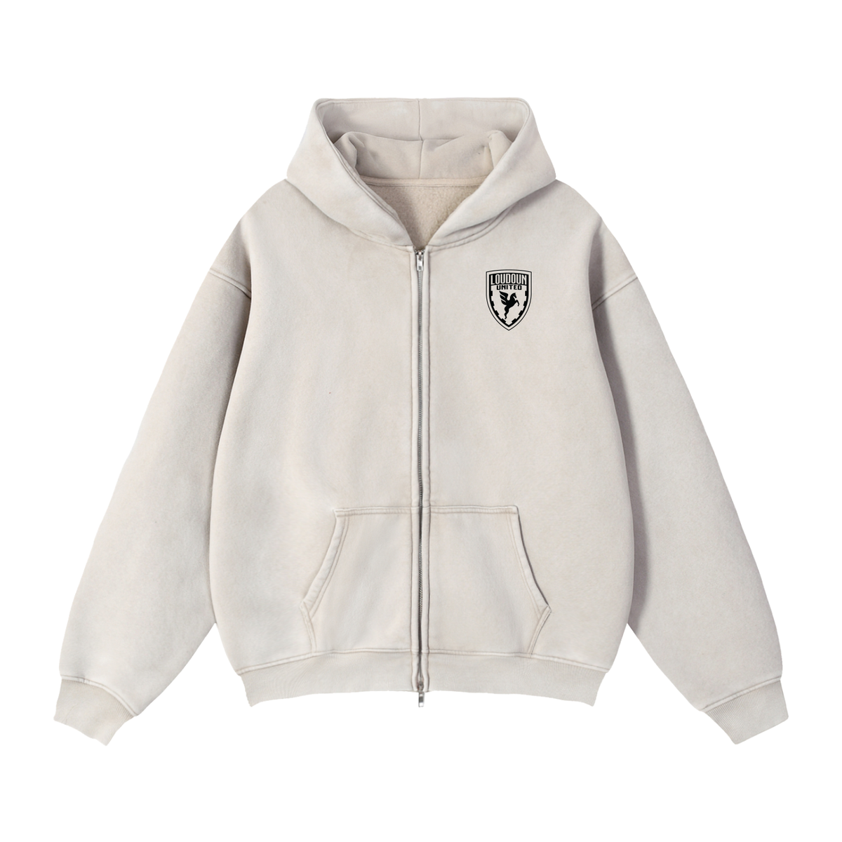 Zip-Through Boxy Fleece Hoodie