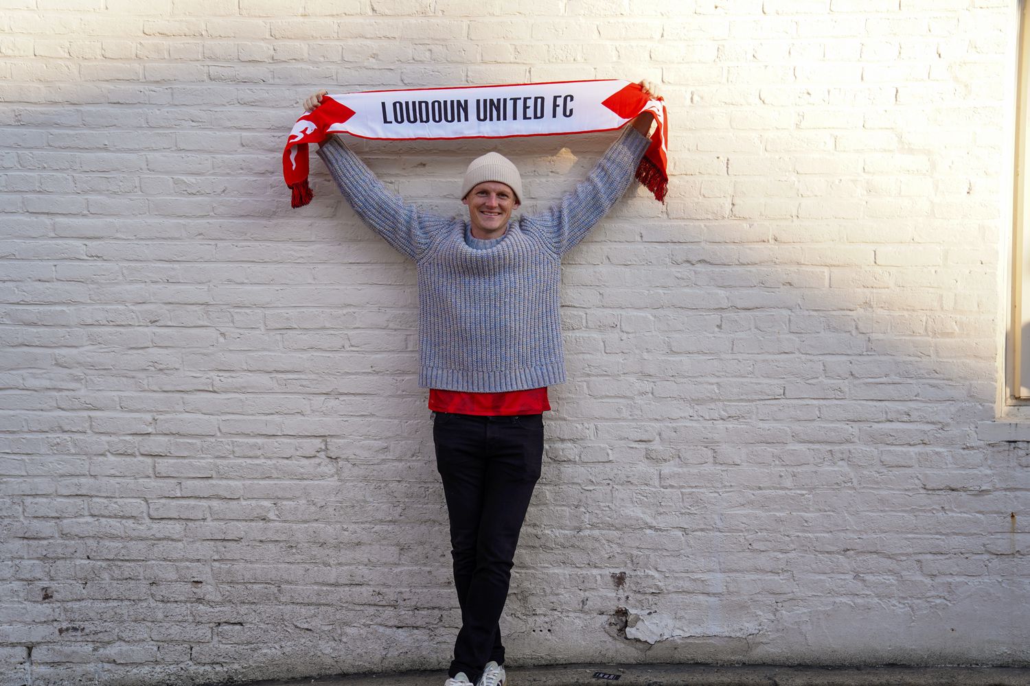 Red & White Loudoun United Woven Scarf