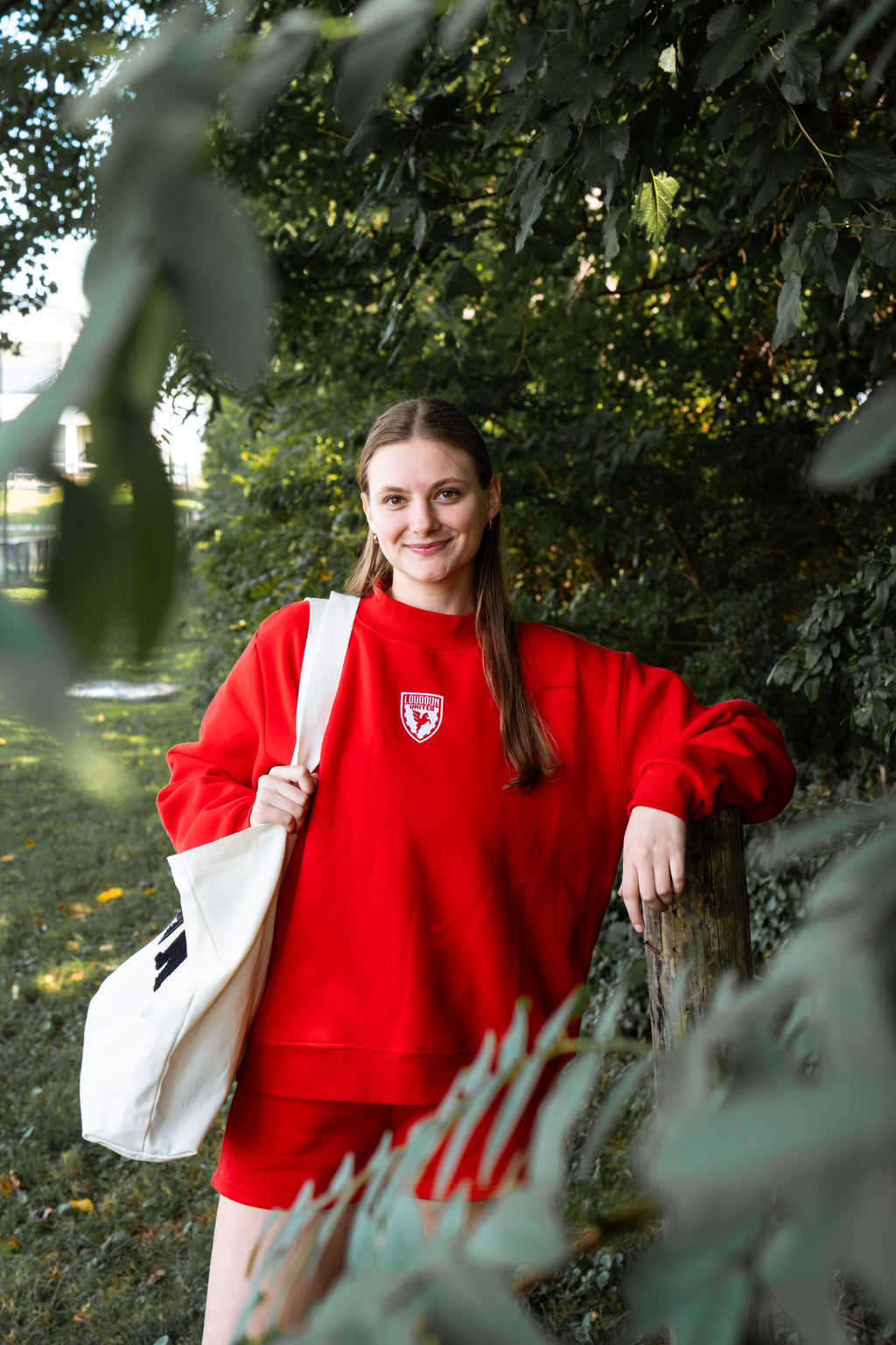 Loudoun United FC Red Essential Crest Mockneck
