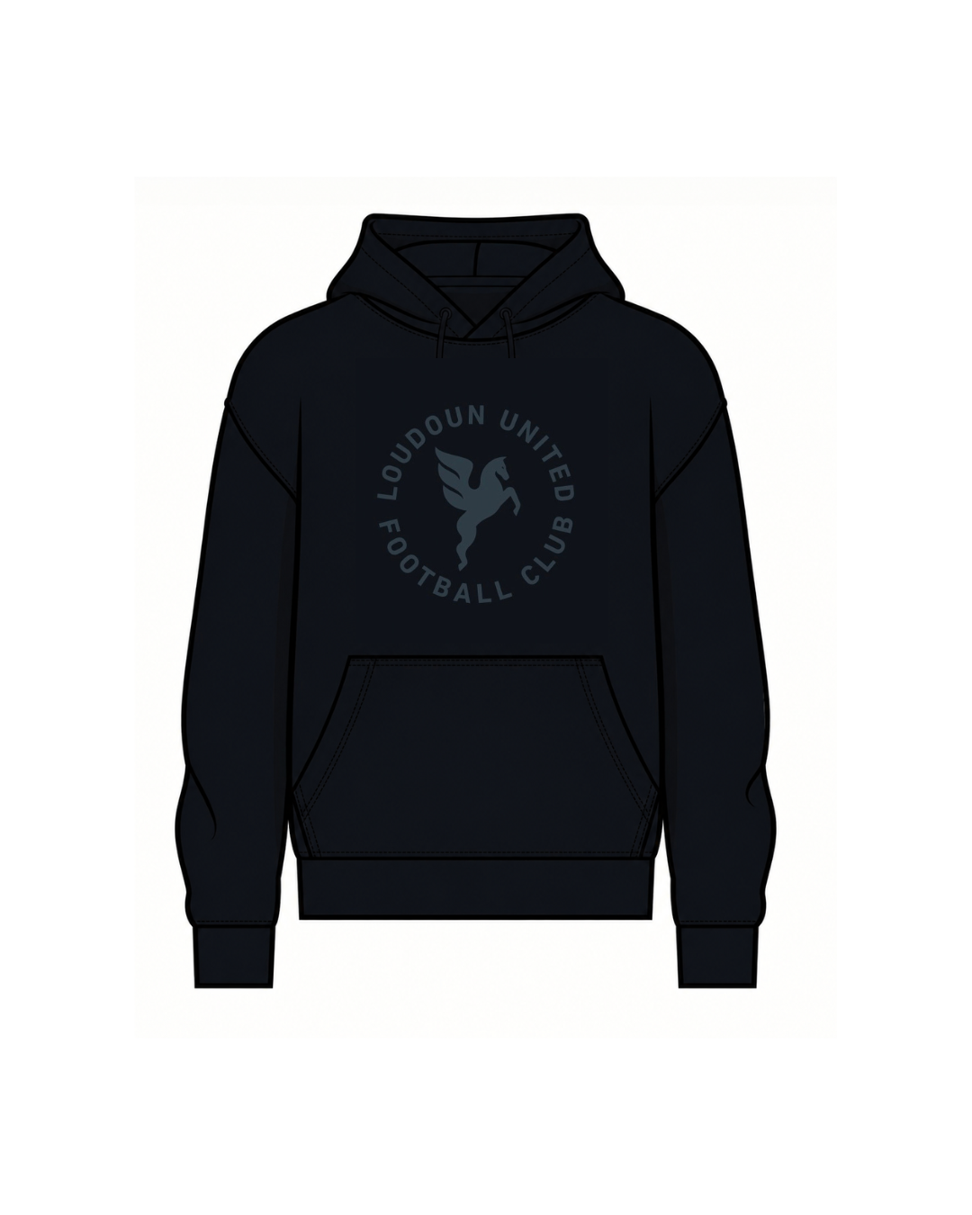 Loudoun United FC Black on Black Pegasus Hoodie