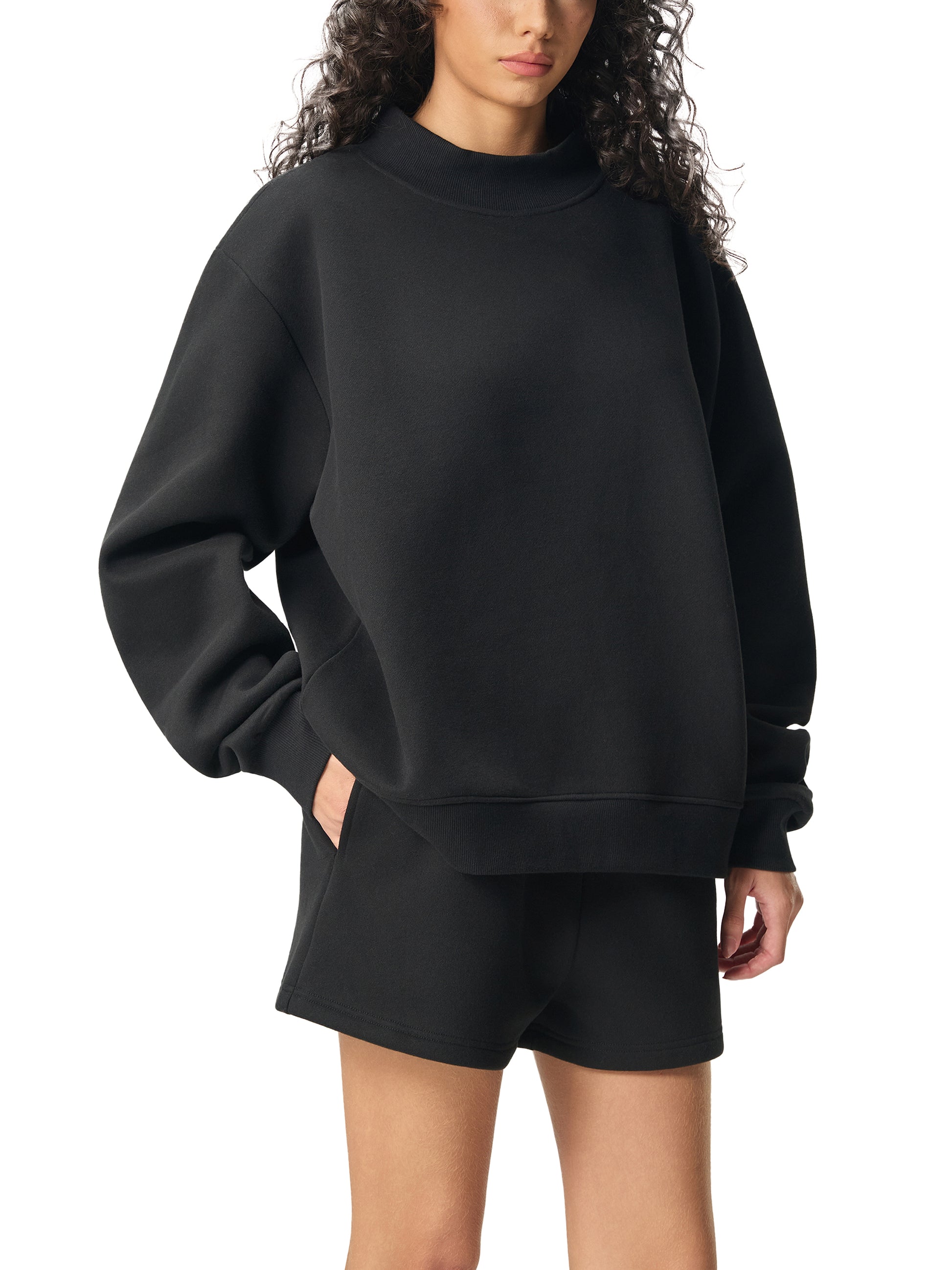 Essential Crest Mockneck Sweatshirt